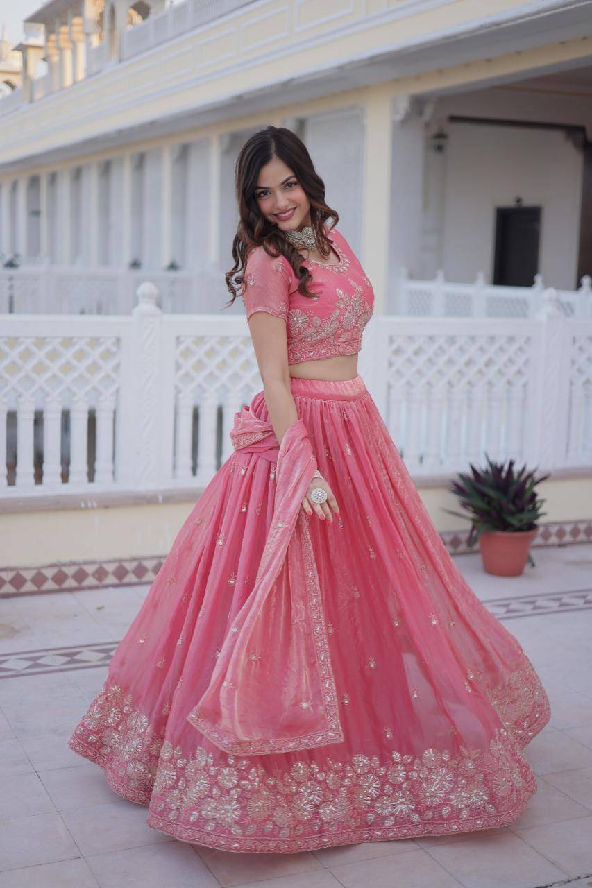 KA 5063 Fendi Silk Bulk lehenga choli suppliers in India